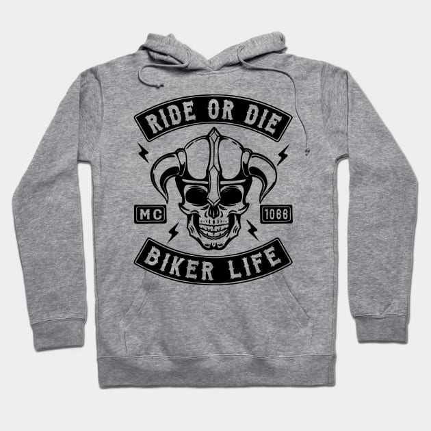 BIKER - RIDE OR DIE Hoodie by Tshirt Samurai